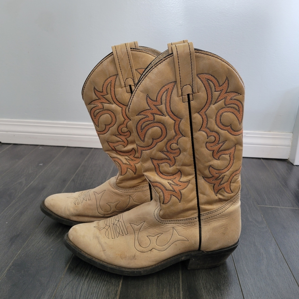 VTG BULLRIDER Cowboy Boots Mens Size US 8.5 Womens US 10.5 Western - Picture 3 of 9